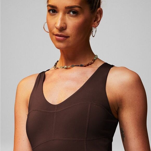 Fabletics Onesie Motion365+ Jumpsuit brown size M NWT in packaging - Picture 5 of 7